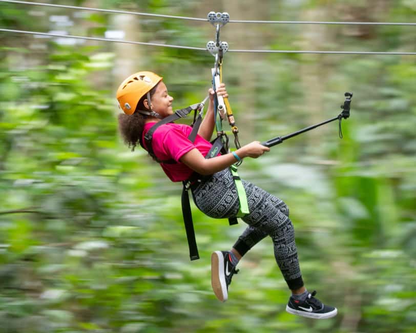 Castries, St. Lucia - Adrenaline Zipline - Reaching La Sorcière Mountain from Castries