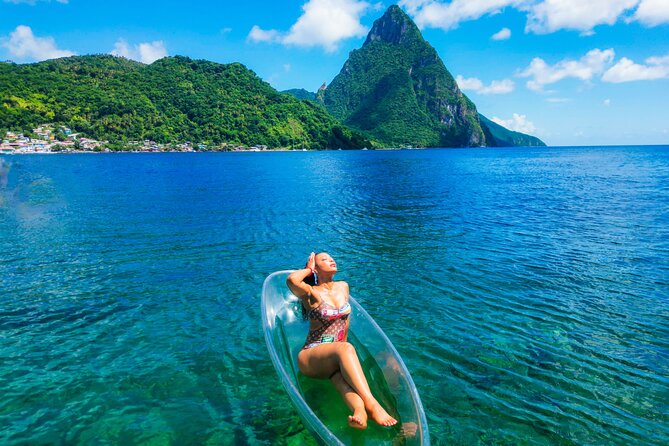 Clear Kayak Drone Photoshoot in St. Lucia - Why a clear kayak makes a better souvenir