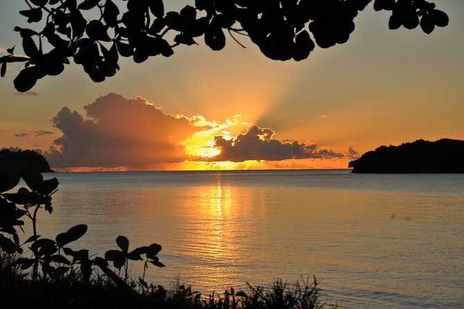 Cruise Sunset Party in Castries - St. Lucia’s coast at golden hour