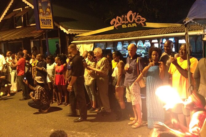 Friday Night Street Party in St. Lucia - Eating grilled seafood and local street food