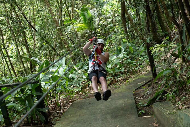 Jeep & Zipline Adventure in St. Lucia - A short hike to a waterfall and natural pool