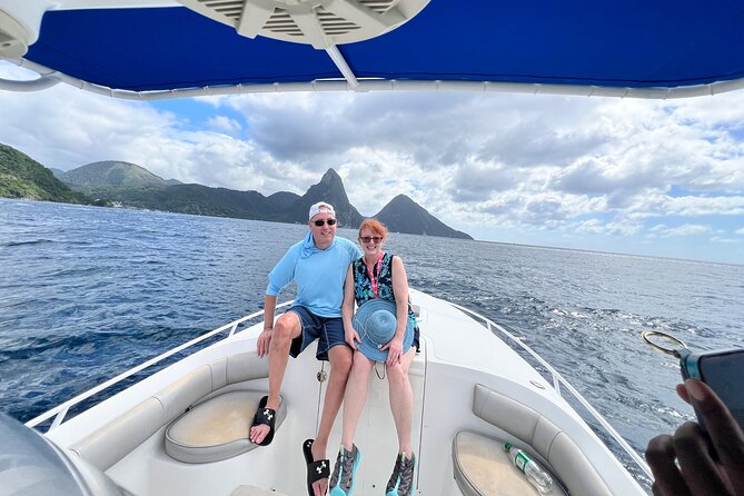 Private Boat Charter St. Lucia, boat tour to Soufriere. Full day - The Pitons from the water