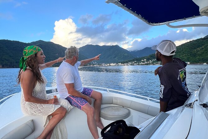 Private Boat Charter St. Lucia, boat tour to Soufriere. Full day - Piton Falls and the warm mineral water