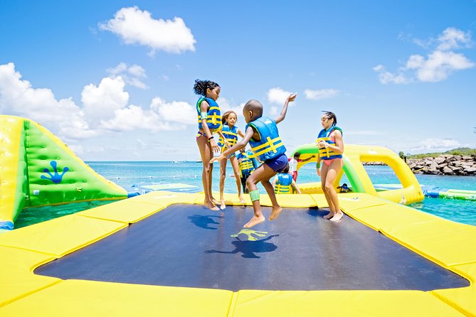 Splash Island Water Park in St Lucia - The floating course: fun, tiring, and not just for children