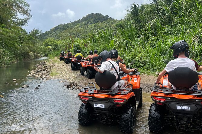 St Lucia ATV Tour : Waterfall, Plantation, Beach and Distillery - Getting comfortable on the ATV