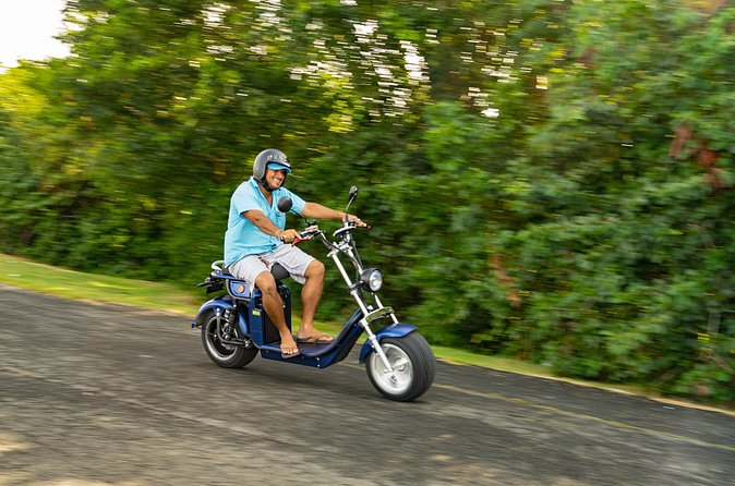 St.Lucia Beaches and Backroads Tour by Electric Big-Wheel Scooter - Gros Islet, fishermen, and a 17th-century chapel