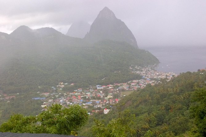 St. Lucia Tet Paul Nature Trail Tour - The Pitons from above Soufriere Bay