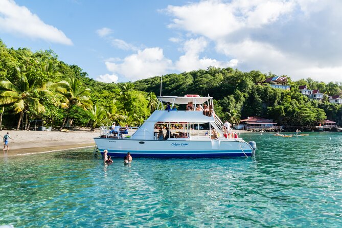 Tet Paul Hike & Soufriere Catamaran Experience - Marigot Bay on the return cruise
