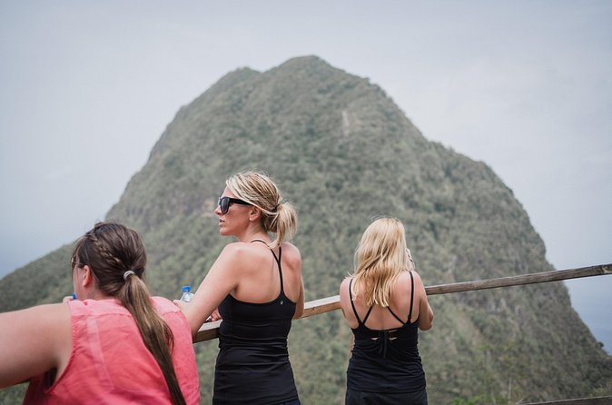 Tet Paul Nature Trail Tour - The Pitons from the trail viewpoint